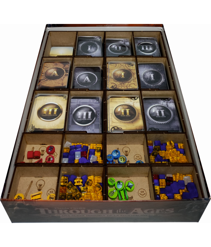 Box Insert for THROUGH THE AGES (Base game + Expansion)