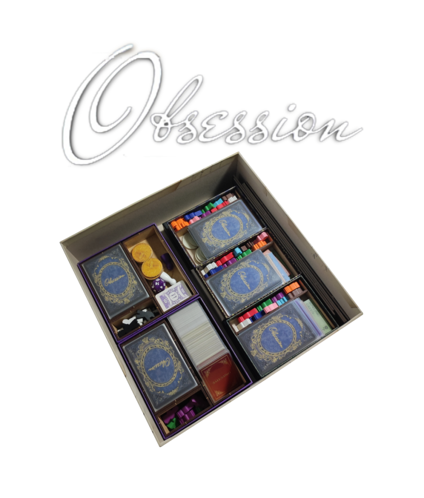 Box Insert for OBSESSION (Base game + Upstairs, Downstairs Exp. + Additional Tiles Exp. + Wessex Exp.)