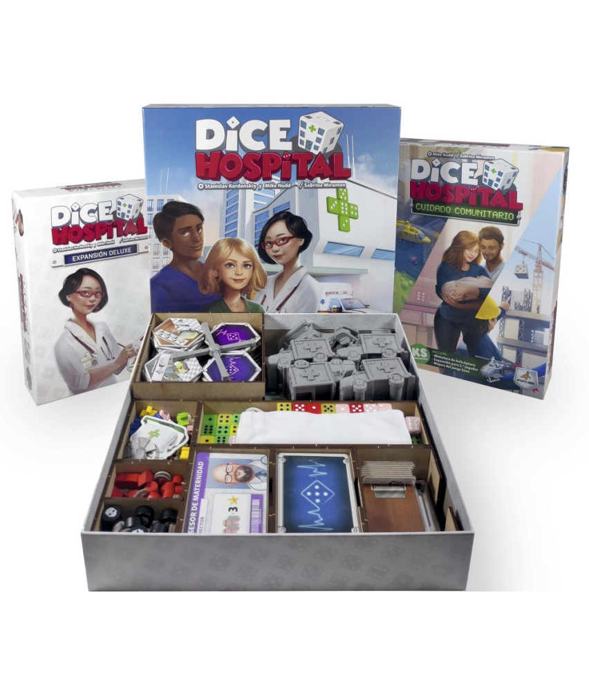 Inserto compatible con DICE HOSPITAL (Base + Exp. Cuidado Comunitario + Exp. Deluxe)