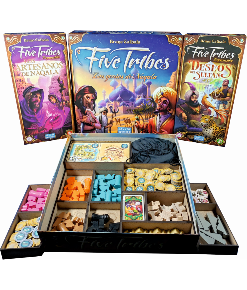 Inserto Compatible con FIVE TRIBES (Base + Expansiones 1 y 2)