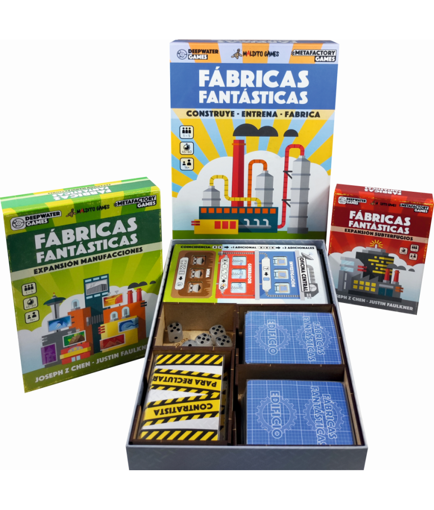 Inserto compatible con FÁBRICAS FANTÁSTICAS (Base + Exp. Manufacciones + Exp. Subterfugios)